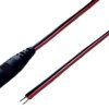 DC connection cable, 500 mm, red/black, coupling 2.5 x 5.5 mm, straight to open end, 075164