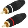Wtyk RCA CHINCH PROFESSIONAL metal czarne/czerwony 6mm (2szt)