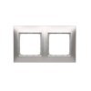 SIMON54 srebrny mat. DR2/43 Ramka 2-krotna