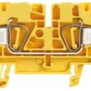 Through terminal block, spring balancer connection, 0.5-6.0 mm², 2 pole, 32 A, 8 kV, yellow, 1683590000