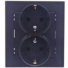 Sonata Gniazdo Podwójne Z/U Schuko Czarny Metalik Gp-2Rs/33