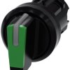 Przełącznik z możliwością podśw 22mm okrągły tworzywo czarny/zielony kr pióro 3 poz 3SU1002-2BP40-0AA0