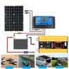 6000W DC 12V do AC 110V/220V Inteligentny inwerter zasilania słonecznego z ekranem 18V 18W Panel słoneczny 30A 12V/24V Zestaw ko