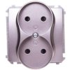 Simon Basic Gniazdo podwójne b/u 16A 250V stal inox BMG2Mz.01/21