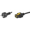 Power cord, Europe, plug type E + F, straight on C19 socket, straight, H05VV-F3G1.5 mm², black, 2 m, 6051.2043