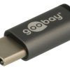 Adapter gniazdo / wtyk; microUSB B; microUSB C; A-USB-B/USB-C; srebrno-czarny; proste; plastik; RoHS