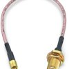 Kabel koncentryczny złącze A RP-SMA złacze B MMCX długość 152.4mm typ kabla RG178 Z zakończeniem