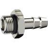 Screw-in hose nozzle, L 34.5 mm, 80 bar, brass, nickel-plated, for hose, 163346