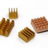 Heat Sink Kit for Raspberry Pi 4B - Gold Aluminum and Copper Blocks