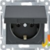 LUMINA Gniazdo pojedyncze z uziemieniem schuko z pokrywą czarne WL1153 HAGER