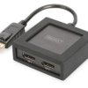 Rozdzielacz/Splitter DisplyPort do DisplayPort 2-portowy 4K 60Hz UHD 3D HDCP 1.3 audio DS-45404