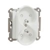 SEDNA DESIGN & ELEMENTS Gniazdo podwójne z uziemieniem z przesłonami do ramek Elements białe SDD111271 SCHNEIDER ELECTRIC