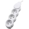 Przedłużacz elektryczny Listwa zasilająca HQ na 3 gniazda 2P+Z z wyłącznikiem biało-szara 1,5m BEMKO