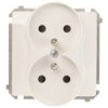 Simon Basic Gniazdo Podwójne Z/U 16A Ip20 Z Przesłoną Torów Białe Bmgz2mz.01/11