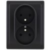 DANTE Gniazdo podwójne z uziemieniem kompletne czarny 450936 KOS