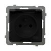 AS Gniazdo bryzgoszczelne z uziemieniem IP-44 wieczko przezroczyste czarny metalik GPH-1GZ/m/33/d