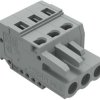 Socket header, 3 pole, pitch 5 mm, angled, gray, 231-103/026-000