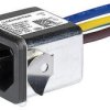 IEC inlet filter C14, 50 to 60 Hz, 10 A, 250 VAC, stranded wires, 3-132-196