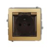 DECO Gniazdo bryzgoszczelne z/u (klapka dymna) złoty 29DGPB-1zdp