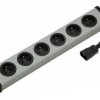 Listwa zasilająca 1.5mm², 16A, 250 V, 6 wtykowa Typ E – francuski dł. kabla 1.5m Czarny PVC Typ E - gniazdo francuskie