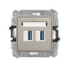 MINI Mechanizm gniazda podwójnego 2xUSB A-A 3.0 taupe 60MGUSB-6 KARLIK