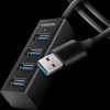 HUE-M1AL USB 3.0, 4-port hub, 4xA USB-A cable, 120 cm