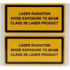 Etykieta bezpieczeństwa Czarny/żółty opis Laser Beam Warning tekst Laser Class 3B