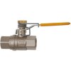 Ball valve, L 80 mm, 65 bar, brass, nickel-plated, for pipe systems, 103230