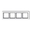 DECO Ramka poczwórna - efekt szkła (ramka: biała spód: grafitowy) biały 0-11-DRS-4