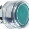 Pushbutton, illuminable, groping, waistband round, green, front ring silver, mounting Ø 22 mm, ZB4BW533