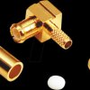 MCX crimp plug, angled, RG174/316