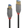LINDY 36740 USB cable USB 3.2 1st Gen USB-A plug, USB-B plug 0.50 m Black
