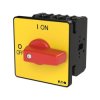 Rozłącznik ZAŁ-WYŁ, 3 bieg., 80A, montaż natablicowy, pokrętło czerwono-żółte bez możliwości blokady P3-80/E-RT EP-400932