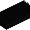 Extruded heatsink, (L x W x H) 37.5 x 60 x 20 mm, 6.4 to 2.8 K/W, black anodized, 10020980