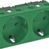 Gniazdo 0 stopni, 2-krotny styk ochronny OBO Bettermann, 6120026, zielony, (S x W x G) 90 x 45 x 42 mm
