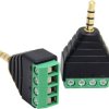 3.5mm 4-pin Mini Jack Male to ARK Terminal Block Adapter
