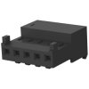 Socket housing, 5 pole, pitch 2.54 mm, angled, black, 3-644083-5