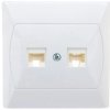 AKCENT Gniazdo komputerowe podwójne RJ45 kat.5e FOREX białe GPK-2A/F/00