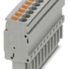Plug, push-in connection, 0.14-4.0 mm², 11 pole, 24 A, 6 kV, gray, 3209963