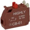 Styk pomocniczy; CB-01 NC; 3A; 240V AC; 1,1A; 240V DC; czerwony; plastik; rozwierny; panelowe 22mm; Highly; RoHS