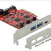 90492 PCIe x4 > 1x external USB 3.1 C, 2x A, 1x internal USB 3.0 pin
