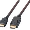 Adapter cable, 1 m, black, DisplayPort plug, straight to HDMI plug type A, straight, K5561SW.1V2