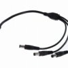 Rozgałęźnik DC 5.5X2.1 3W-1G czarny 24cm 22/20awg