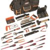 Zestaw narzędzi Bahco Zamknięta górna torba MRO Dłuto, Młotek, Szczypce, Wkrętak precyzyjny, Piła, Nasadki, Klucz