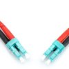 Patch cord światłowodowy LC/LC duplex MM 50/125 OM3 3m LS0H turkusowy DK-2533-03/3