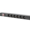 Listwa zasilająca rack pdu 19 lanberg 1u 16a 6x schuko 2m czarna c14 PDU-06F-0200-IEC-BK