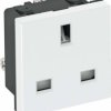 Gniazdo 0 stopni, 1-kierunkowe 250V, 13A, Brit. St. OBO Bettermann, 6120722, biały, (S x W x G) 45 x 45 x 33.2 mm