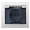 KIER Gniazdo pojedyncze z uziemieniem schuko z przesłonami biały klapka dymna GPH-1WSP/00/d OSPEL