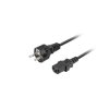 Kabel zasilający CEE7/7 - IEC320 C13 1.8m prosty czarny - Lanberg CA-C13C-14CC-0018-BK