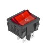 6A 230V 4-pin DPST ON-OFF Wide Illuminated Rocker Switch PRK0126, Red